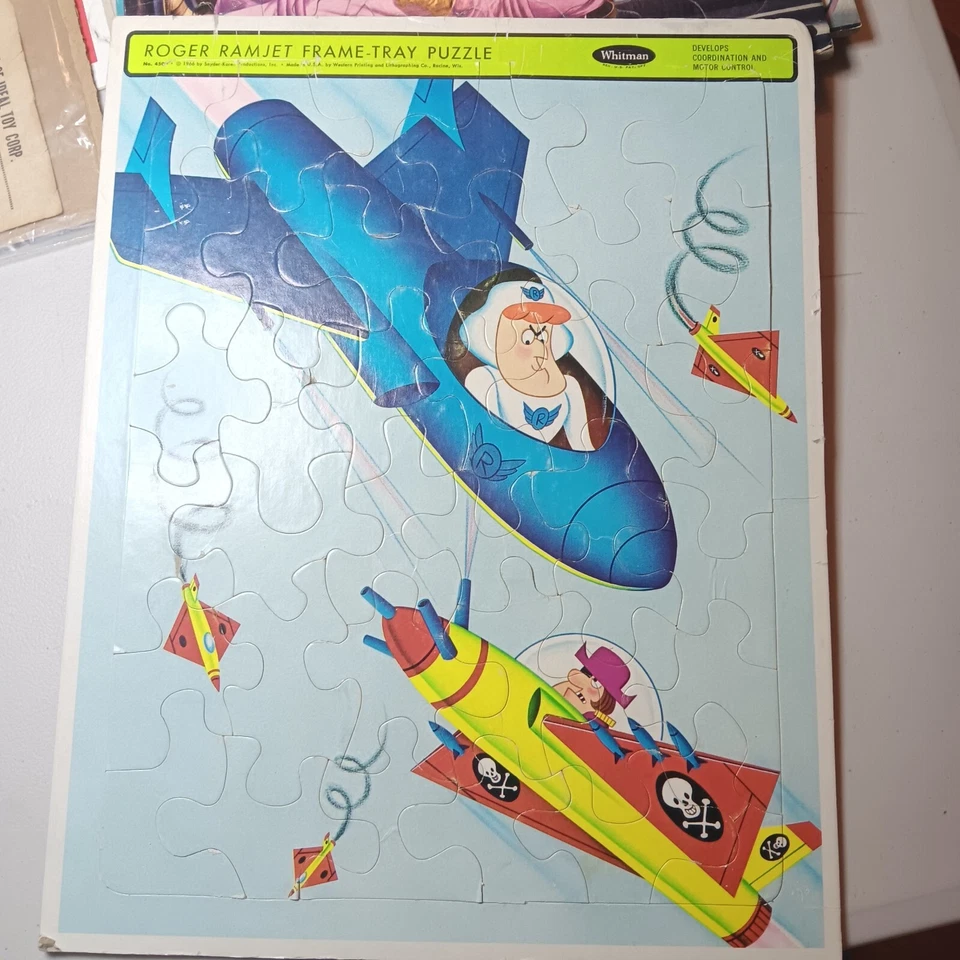 1966 Vintage Whitman Roger Ramjet Frame Tray Puzzle TV Cartoon Show Retro Space - Image 1 of 1