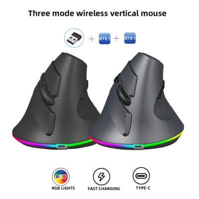 Vertical Mouse Ergonomic 2.4GHz and dual 5.1 Bluetooth-compatible Wireless Mice - Image 1 of 4