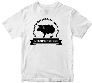 NATIONAL SHEEP SHAGGERS ASSOCIATION T-SHIRT FARMER FARM RUDE FUNNY JOKE GIFTS - Picture 1 of 14