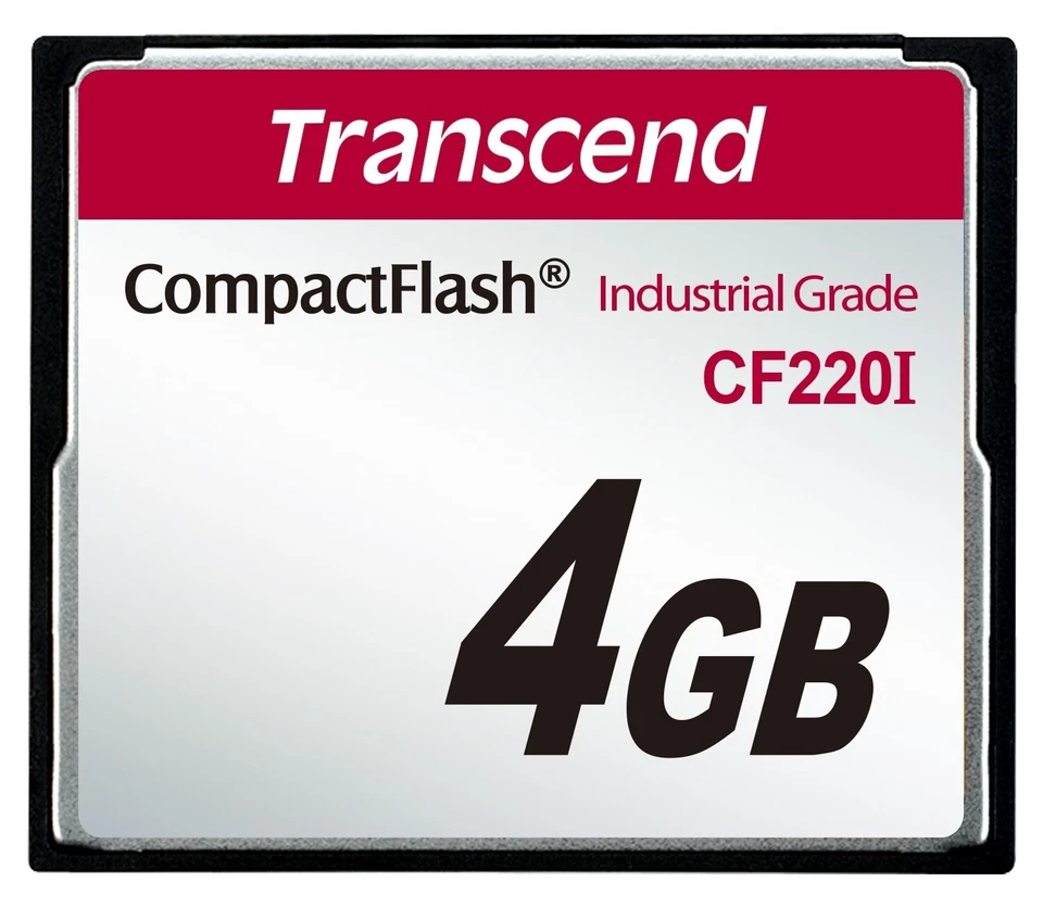 4GB Transcend Industrial Temperature Range CF220I 220X Ultra CompactFlash (SLC) - Image 1 of 1