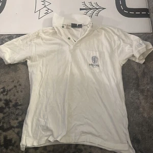 Warner Bros Studio Store Vintage white golf polo Shirt Extra Large XL - Picture 1 of 5