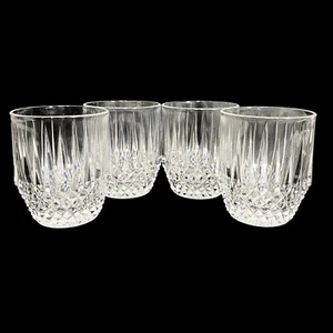 4 Fostoria Stratton doppelt altmodisch Felsen Glas Bleikristall Vintage - Bild 1 von 7
