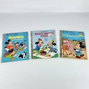 Lot of 3 Mickey Mouse Little Golden Books Kitten Sitters Picnic Mouseketeers - Picture 1 of 23