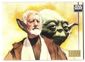 Yoda & Obi Wan Kenobi Star Wars 1995 Topps Galaxy 1st Day Card #335 - Picture 1 of 2