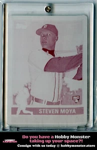 Placa de impresión 2015 Topps Archives Steven Moya magenta novato #/1 Tigres - Imagen 1 de 2