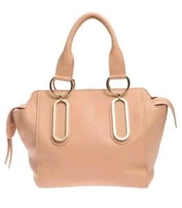 See By Chloè Paige Genuine Pebbled Leather Zip Top Crossbody Satchel Handbag, LG - Picture 1 of 24