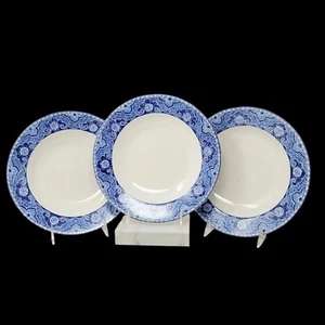 Juego de 3 cuencos de sopa American Atelier Asian Tonile 5025 borde azul y blanco 9" - Imagen 1 de 8