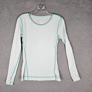 Nike Top Womens Medium Teal Dri-Fit Thumb Hole Sleeve Swoosh Logo Athletic Fit - Picture 1 of 10