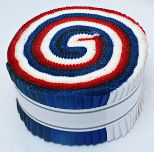 Jelly Roll Kona Cotton Solids Patriotic Palette Red White & Blue Precuts M529.09 - Picture 1 of 1