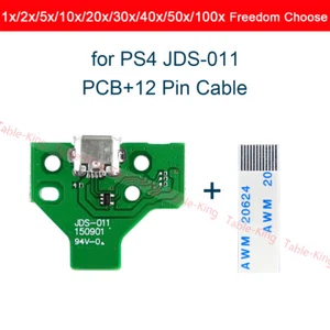 USB Power Charging Port Board+12 pin Cable for For Sony PS4 Controllers JDS-011 - Picture 1 of 4