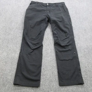 Livsn Pants Mens 34 Black Cotton Stretch Outdoor Pockets Roll Tab Hem Zip Fly - Picture 1 of 21