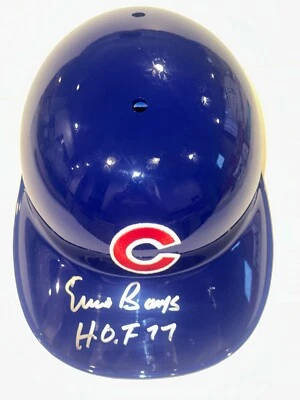 CASCO DE BATEO OFICIAL CUBS firmado por Ernie Banks con inscripción de patio y Beckett auténtico Foto 1 de 4