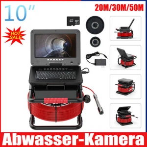 10" IPS Abwasser-Kamera DVR+20M/30M/50M 5mm Glasfaser Auto Level IP68 Tastatur - Picture 1 of 12