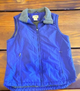 LL Bean Vest Adult Medium Purple Gray Outdoors Full Zip Sleeveless Casual - Picture 1 of 6