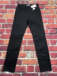 Liz Claiborne Amber Straight Leg Mid Rise Comfort Stretch Black Pants Size 4 NWT - Picture 1 of 9