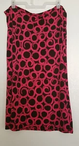 Cato Plus Womens Black Pink Circles Long Maxi Skirt Size 3X - Picture 1 of 8