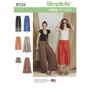 Simplicity Pattern 8134 Misses Easy to Sew Wrap Pants Culottes Size 6-14 & 14-22 - Picture 1 of 6