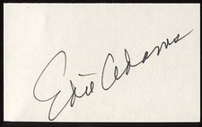 Edie Adams Signed Index Card Signature Autographed AUTO 
