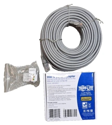New Tripp Lite U209-000-R USB TO Serial Adapter Kit, 100ft Ethernet + Connector - Image 1 of 4