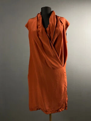 NOVO Vestido All Saints Outback Laranja Seda Viscose Sem Mangas Nast EUA 6 Reino Unido 10 M 38 - Imagem 1 de 4