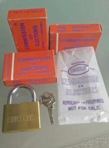 Rare Old 1 Padlock Official Commission Elections of Philippines Brass - Picture 1 of 6