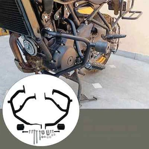 Fit For Royal Enfield "New Himalayan 450 Engine Guard with Sliders, Black" - Picture 1 of 9