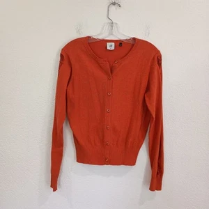Suéter cárdigan CAbi 3123 naranja con inserción de encaje, talla S - Imagen 1 de 7