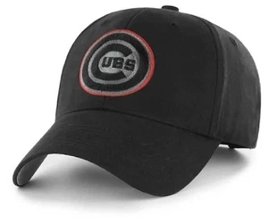 CHICAGO CUBS BLACK LOGO HAT MVP AUTHENTIC MLB BASEBALL TEAM ADJUSTABLE NEW CAP - Picture 1 of 3