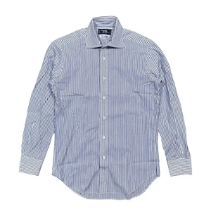 Kamakura Maker's Shirt Xinjiang Pinstripe Blue White Dress Shirt Mens 15 32 1/3 - Picture 1 of 10