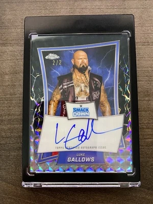 LUKE GALLOWS 2025 Topps Chrome WWE BLACK GEOMETRIC AUTO Smackdown 2/2 BBA-LKE - Image 1 of 2