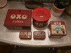 Joblot Old OXO cube tins caddy box King George warrant Oxo TINS BOXES 5 Tins