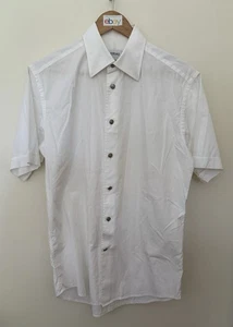 Versace Collection Men’s S/Sleeve Shirt - Sz M - White -“V” Button - Cotton- VGC - Picture 1 of 8