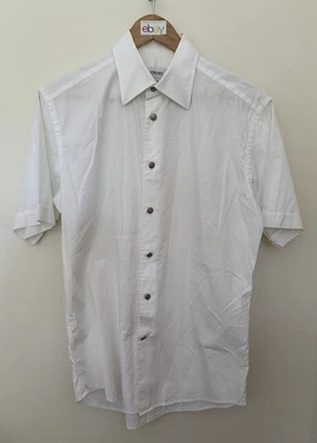 Versace Collection Men’s S/Sleeve Shirt - Sz M - White -“V” Button - Cotton- VGC - Image 1 of 4