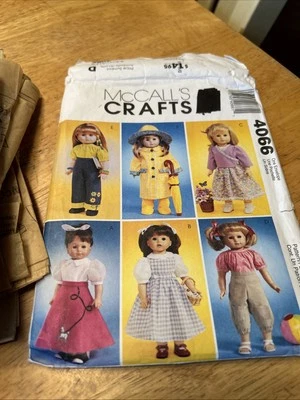 McCalls Doll Clothes Pattern 4066 - 18" American Girl/doll Clothes Cut/uncut - Image 1 of 4
