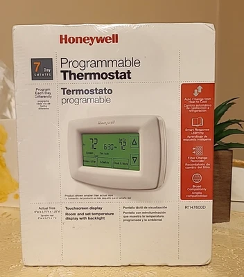 NEW Honeywell RTH7600D Home 7-Day Programmable Touchscreen Thermostat SEALED - Image 1 of 4