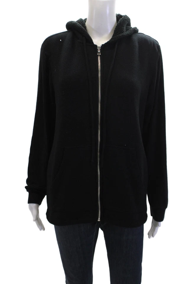 Sudadera con capucha de manga larga negra talla pequeña Velvet by Graham & Spencer para mujer Foto 1 de 4