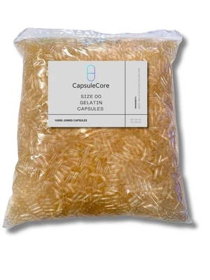 10.000 Cápsulas Vacías de Gelatina Talla 00 - Tapas Transparentes de Suplemento a Granel - Envío Rápido Foto 1 de 2