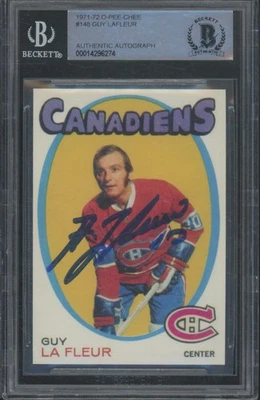 1971 O-Pee-Chee #148 Guy Lafleur Autograph RC Rookie BAS Beckett Authentic Auto - Image 1 of 2