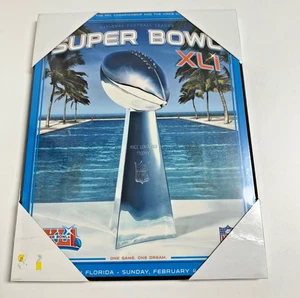 Super Bowl XLI (56) Wood Wall Plaque Miami FL Bears vs Colts - NEW - Picture 1 of 4
