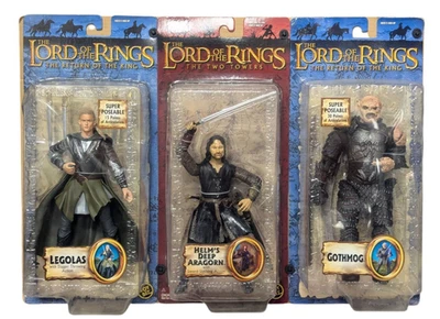 El Señor de los Anillos ToyBiz Value Paquete de 3 Posables Legolas Gothmog Aragorn Nuevo en Paquete 2006 Foto 1 de 4