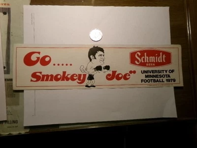 Pegatina de fútbol Schmidt 1979 cerveza Universidad de Minnesota Foto 1 de 4