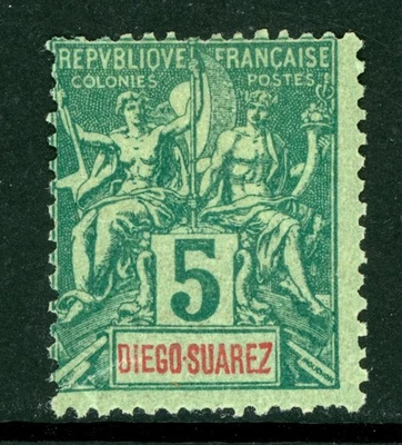 France Colonies 1894 Diego Suarez 5¢ Green Scott #41 Mint G18 - Image 1 of 4