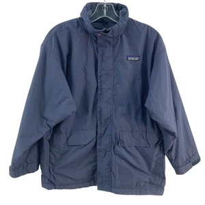 Patagonia Navy Blue Nylon Zip-Up Windbreaker Jacket Unisex Kids’ Large Preowned - Picture 1 of 6