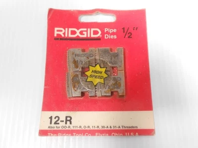 RIDGID 1/2"  12-R PIPE THREADING DIES 00-R  111-R 0-R 11-R 30-A 31-A Threaders. - Image 1 of 2