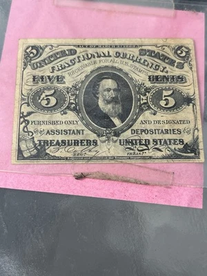 1864-69 5c 3rd Issue CRISP AU+/UNC SPENCER CLARK Fractional Currency - Image 1 of 4