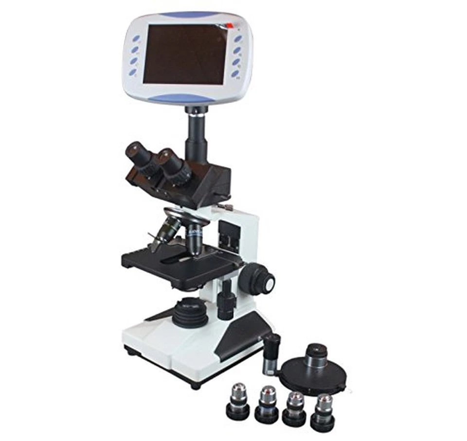 Microscopio de contraste de fase de alta potencia LED Radical 2500x con pantalla LCD de alta definición y cámara Foto 1 de 2