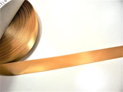 Schiff Old Gold Double-Face Satin Ribbon 7/8" wide x 6 yards Polyester B51 - Image 1 of 4