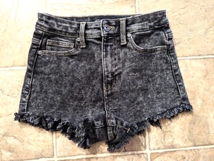 New Kendall + Kylie sz 1/25 The Drifter High Rise Denim Shorts black 2215 - Picture 1 of 3