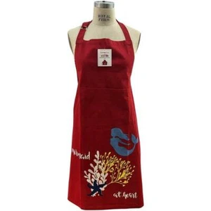 Mermaid at Heart Cotton Apron NWT Red w Coral - Picture 1 of 1