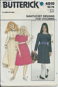 B 4510 sewing pattern Nantucket DRESS & SASH sew Preppy style sizes 7,8,10,12,14 - Picture 1 of 1